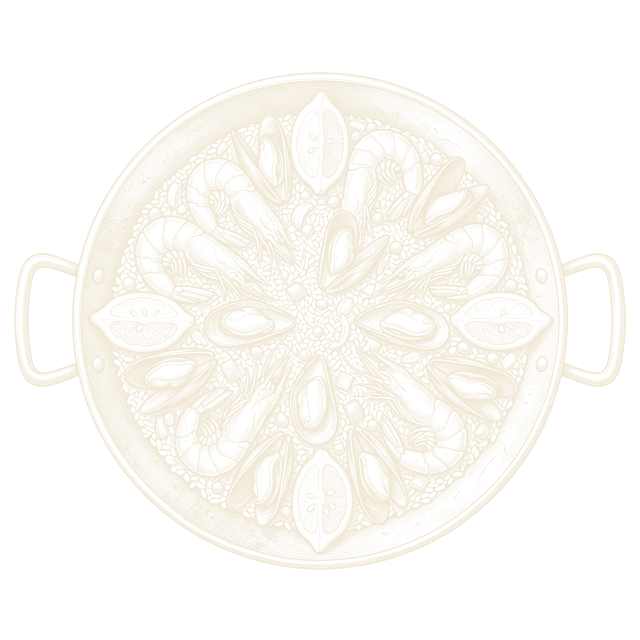 Ilustración grabada gastronómica de Don Bigote Gastrobar