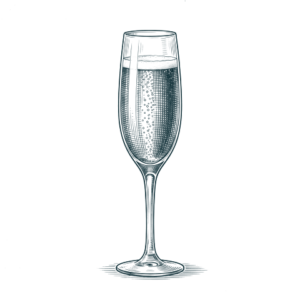 Ilustración grabada de cava de la carta de Don Bigote Gastrobar (La Barrosa)
