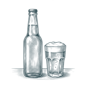 Ilustración grabada de tercio de la carta de Don Bigote Gastrobar (La Barrosa)
